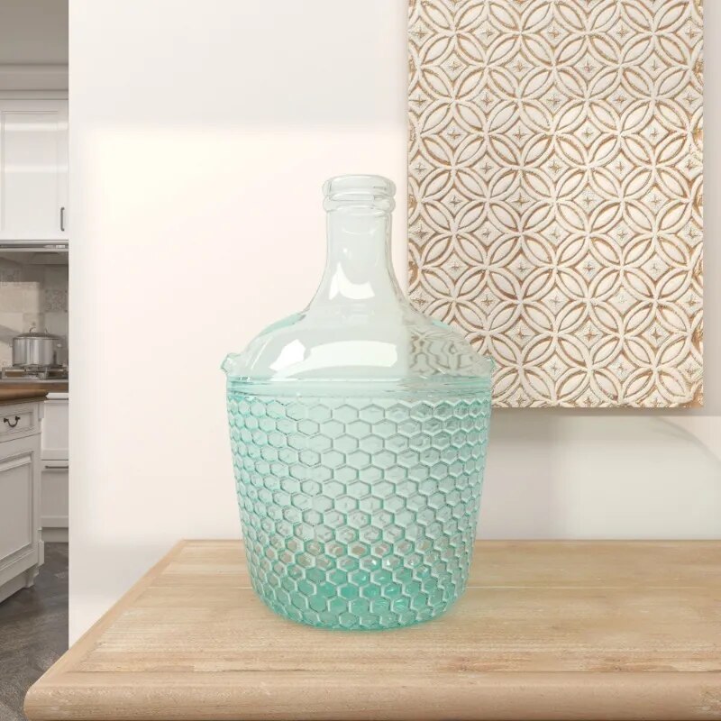 17" Spanish Blue Recycled Glass Vase - Pampas Grass Vase