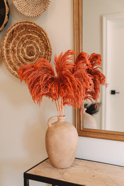 PAMPAS GRASS - Terracotta Colored l Dry Reed Flowers